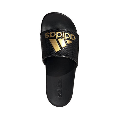 Adilette Comfort Slides Women's :Core Black | Gold Metallic