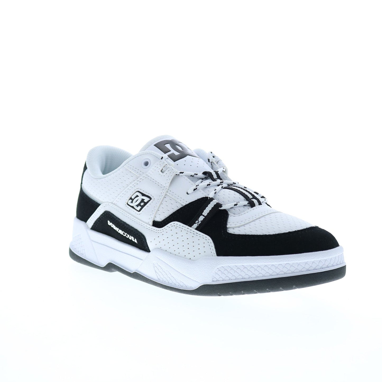 DC Construct ADYS100822-BKW Mens White Leather Skate Sneakers Shoes