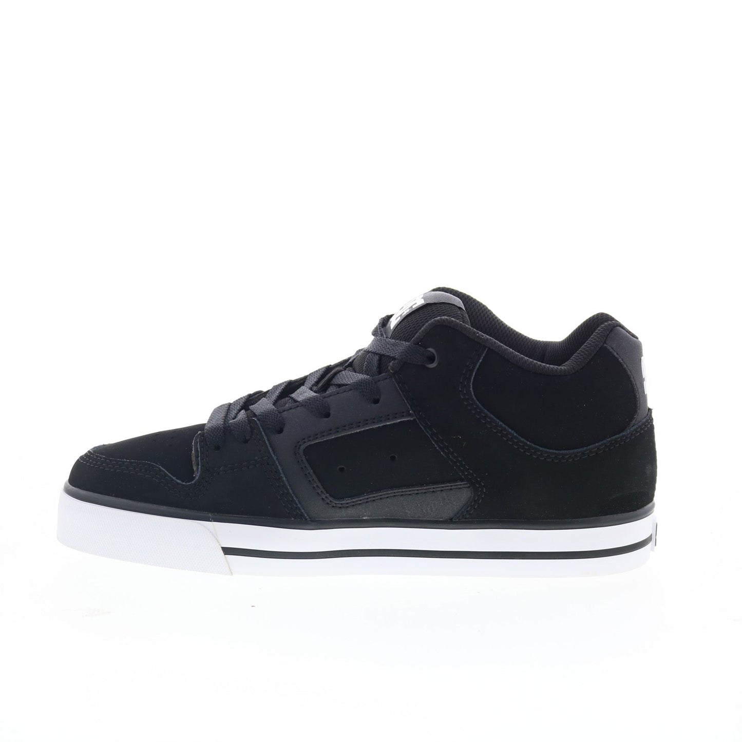 DC Pure Mid ADYS400082-BKW Mens Black Nubuck Skate Inspired Sneakers Shoes