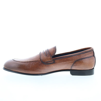 Di Bianco Agata Mens Brown Leather Slip On Loafers & Slip Ons Penny Shoes