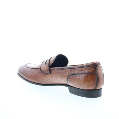 Di Bianco Agata Mens Brown Leather Slip On Loafers & Slip Ons Penny Shoes