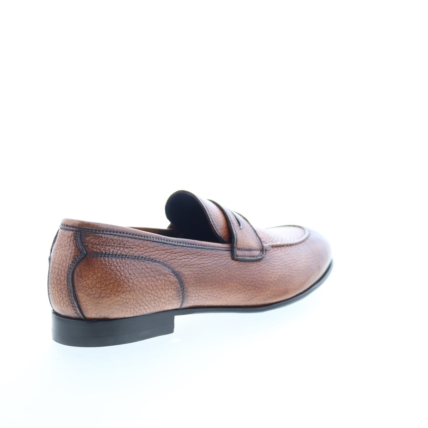 Di Bianco Agata Mens Brown Leather Slip On Loafers & Slip Ons Penny Shoes