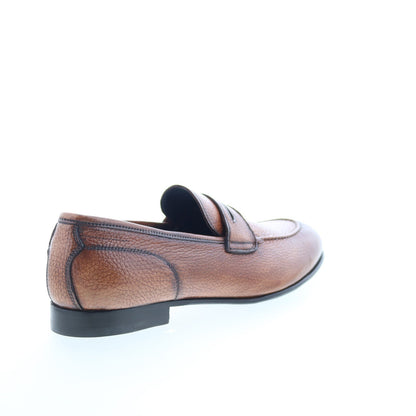 Di Bianco Agata Mens Brown Leather Slip On Loafers & Slip Ons Penny Shoes