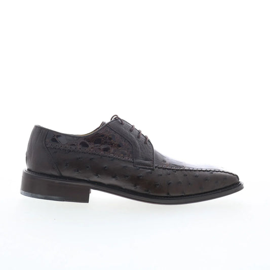 Ferrini Alligator Ostrich 3747 Mens Brown Oxfords & Lace Ups Casual Shoes