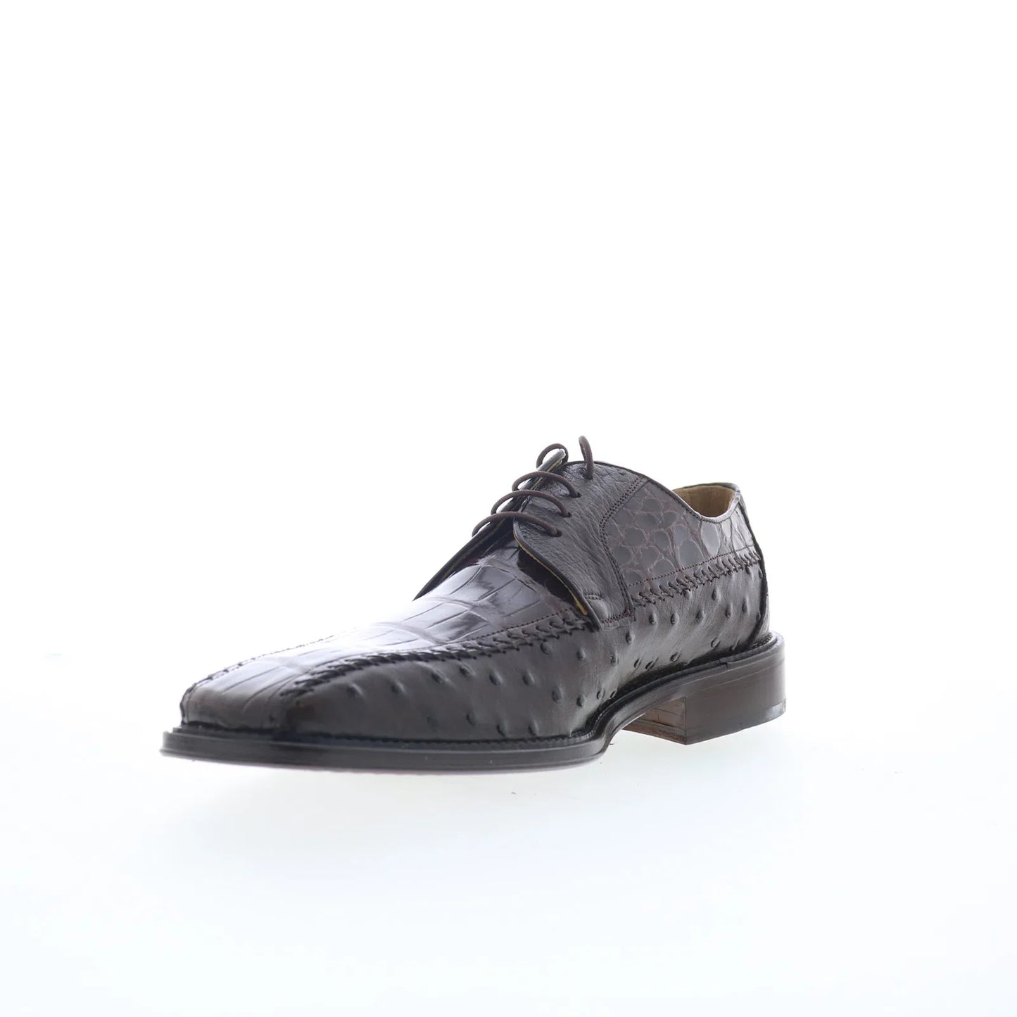 Ferrini Alligator Ostrich 3747 Mens Brown Oxfords & Lace Ups Casual Shoes