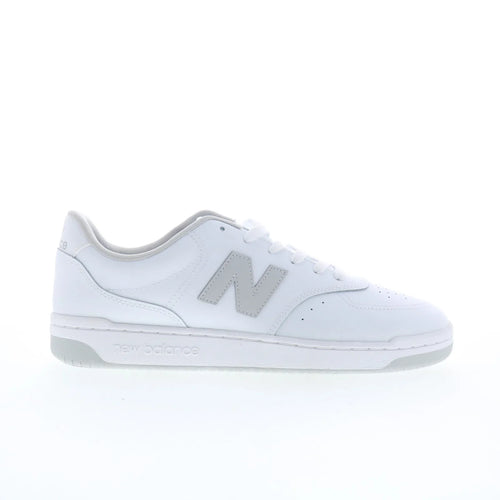 New Balance BB80 BB80GRY Mens White Leather Lace Up Lifestyle Sneakers Shoes