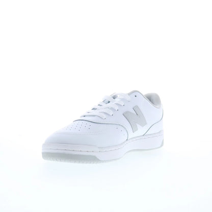 New Balance BB80 BB80GRY Mens White Leather Lace Up Lifestyle Sneakers Shoes