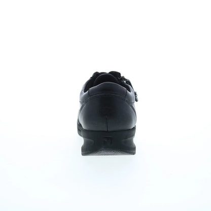Revere Boston Womens Black Leather Lace Up Lifestyle Sneakers Shoes