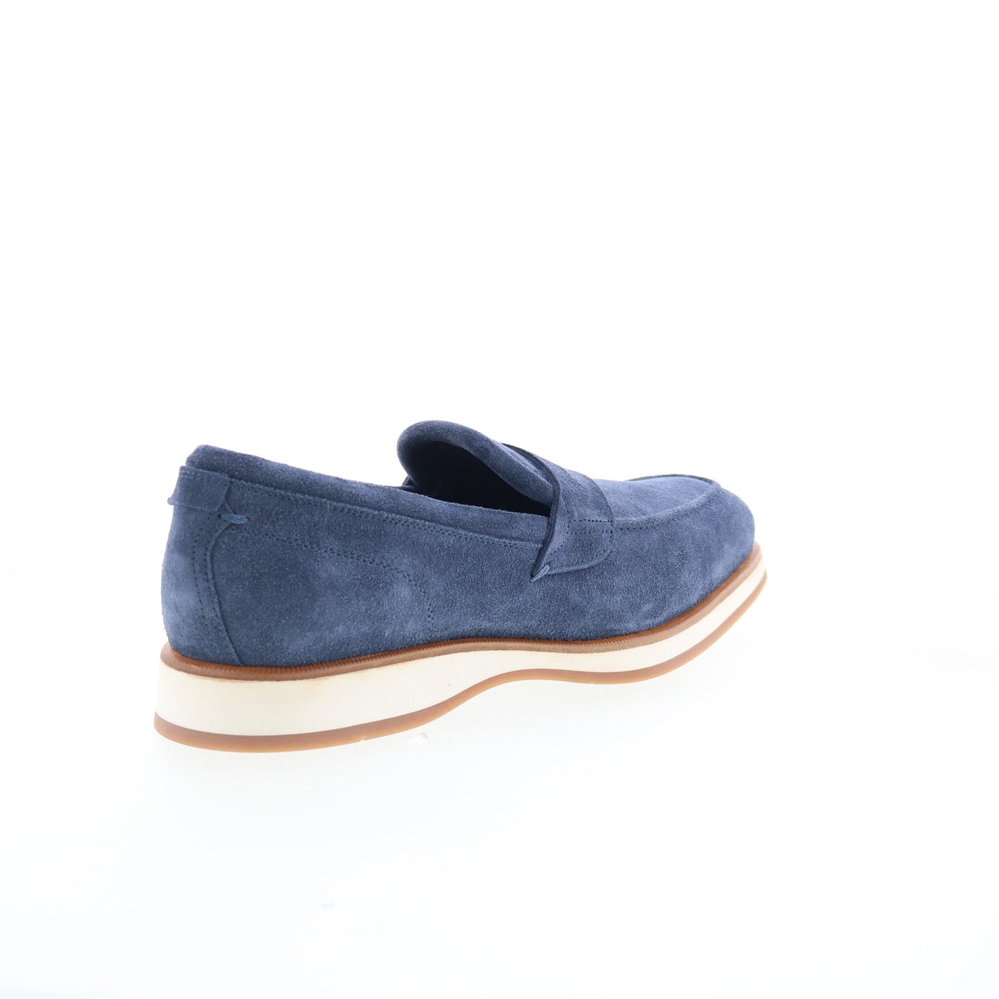 Di Bianco Brera Mens Blue Suede Slip On Loafers & Slip Ons Penny Shoes
