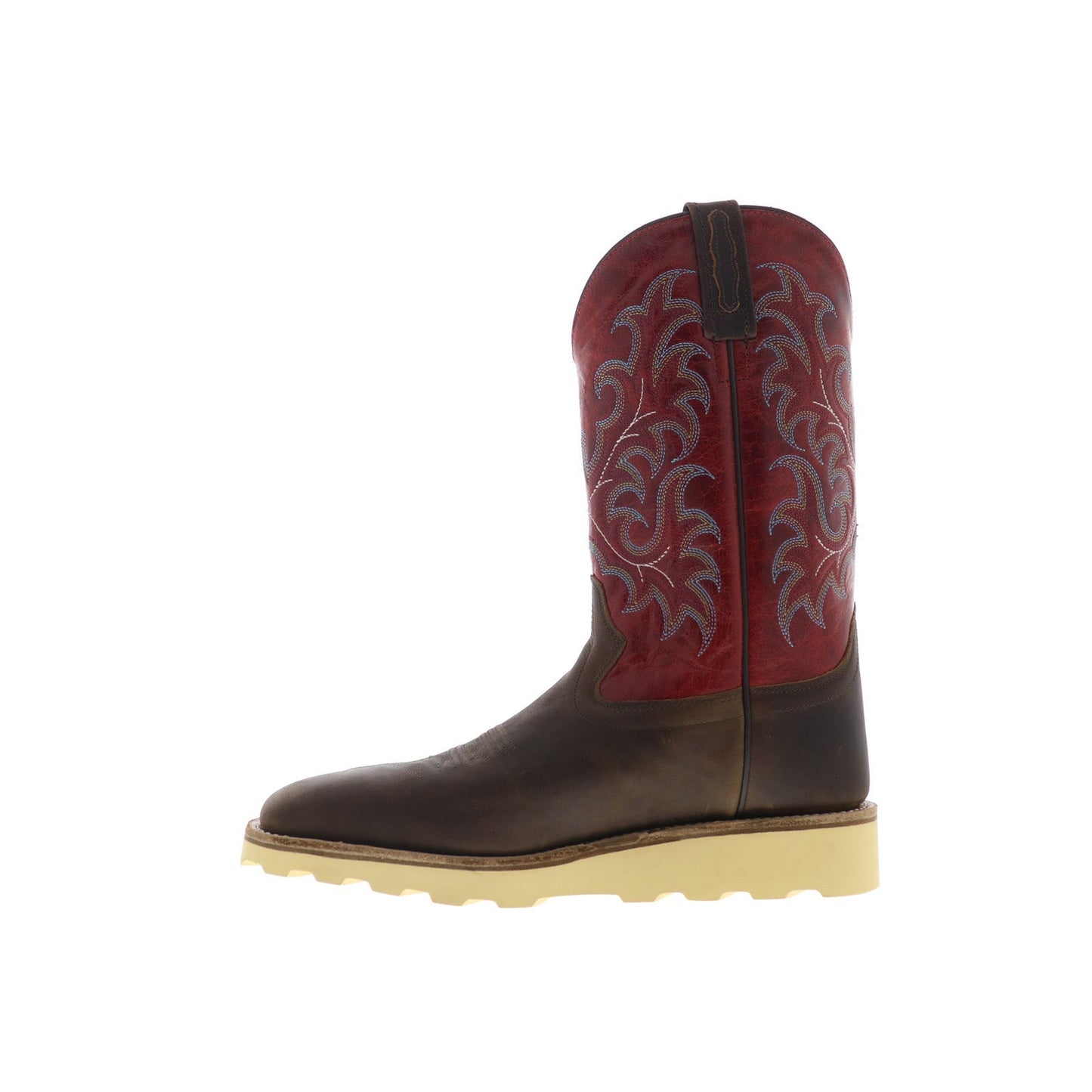 Jama Old West BSM1902 Mens Brown Leather Slip On Cowboy Western Boots