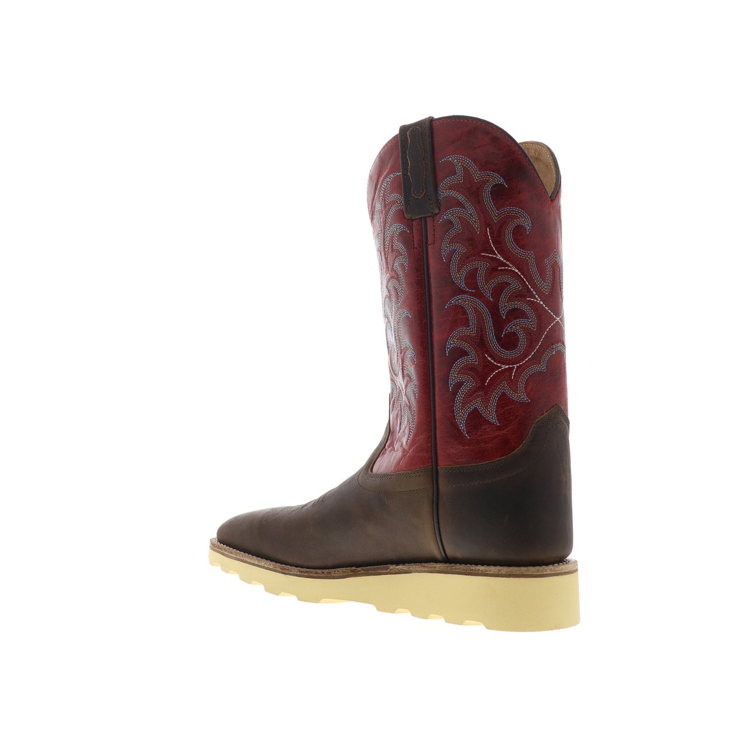 Jama Old West BSM1902 Mens Brown Leather Slip On Cowboy Western Boots
