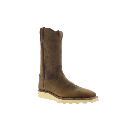 Jama Old West BSM1904 Mens Brown Nubuck Slip On Cowboy Western Boots