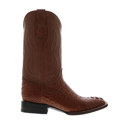 Ferrini Caiman Crocodile S-Toe 1049302 Mens Brown Wide Cowboy Western Boots