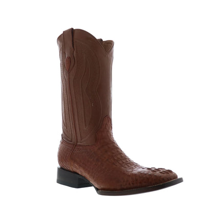 Ferrini Caiman Crocodile S-Toe 1049302 Mens Brown Wide Cowboy Western Boots