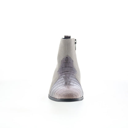 Dingo Dunn Ankle Boot DI-222 Mens Gray Leather Zipper Ankle Boots