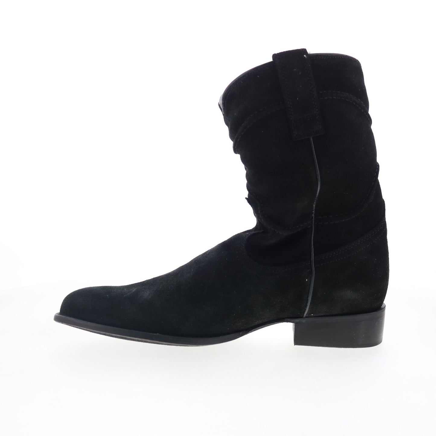 Dingo Stampede DI-806 Mens Black Suede Slip On Western Boots