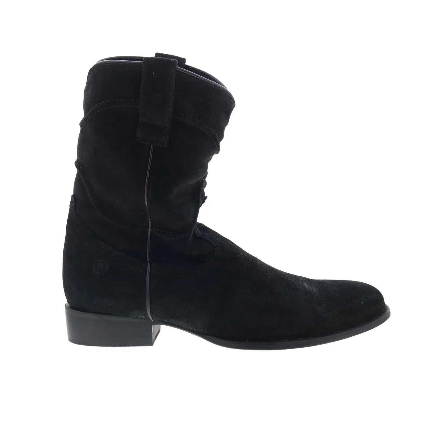 Dingo Stampede DI-806 Mens Black Suede Slip On Western Boots