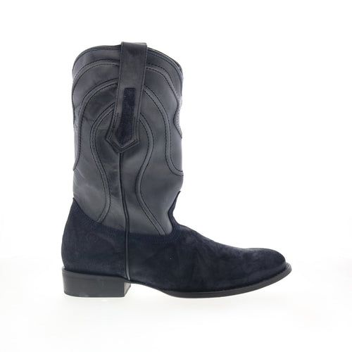 Dingo Whiskey River DI-847 Mens Blue Leather Slip On Western Boots