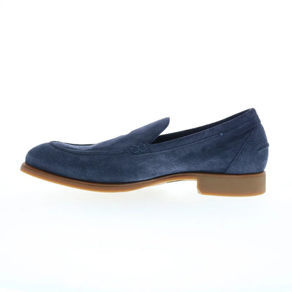 Di Bianco Etna Mens Blue Suede Slip On Loafers & Slip Ons Casual Shoes