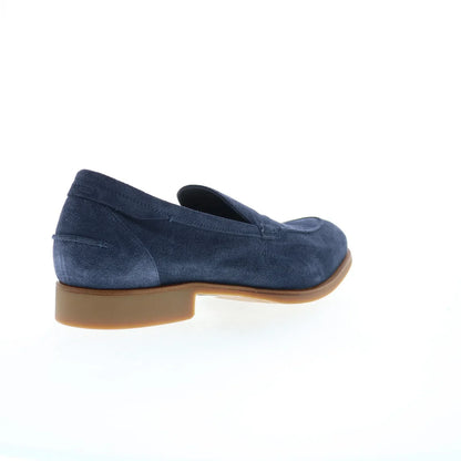 Di Bianco Etna Mens Blue Suede Slip On Loafers & Slip Ons Casual Shoes