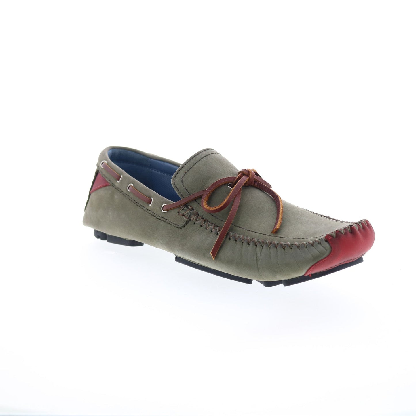 Robert Zur Frisco Mens Green Nubuck Slip On Loafers & Slip Ons Boat Shoes