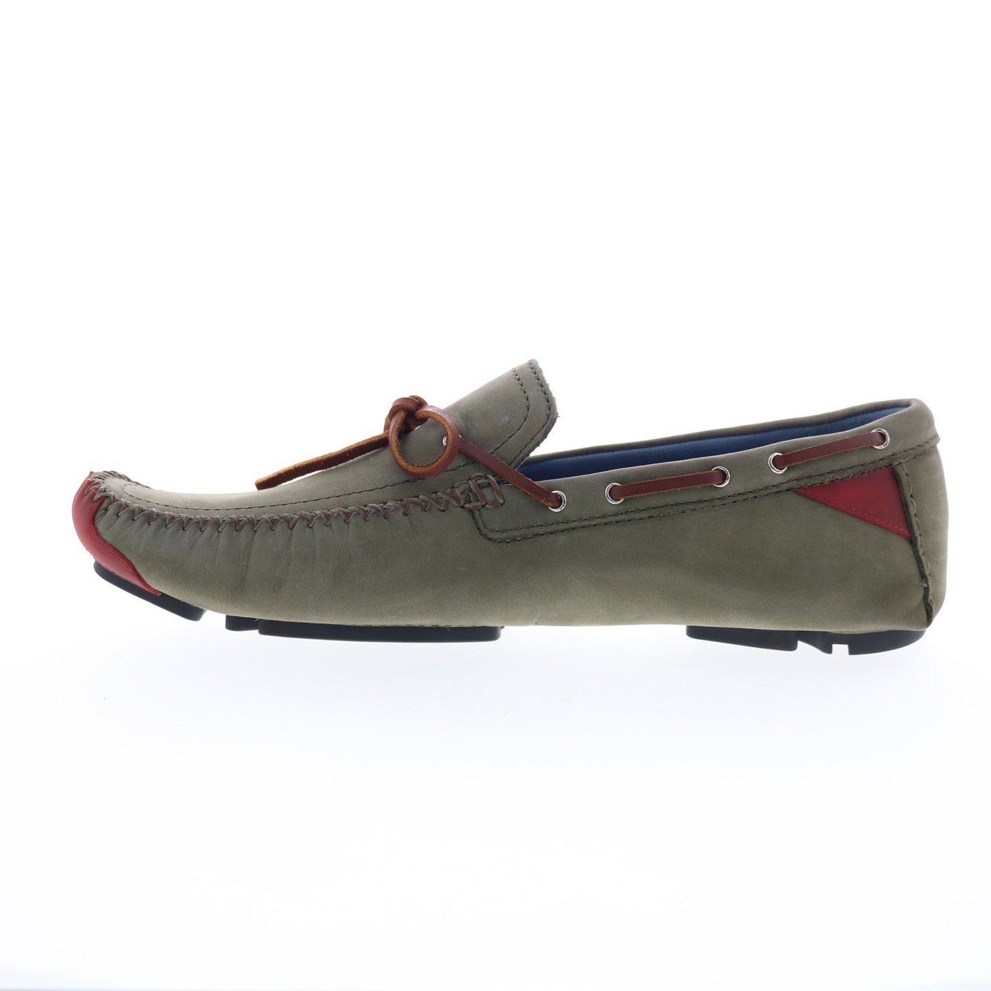 Robert Zur Frisco Mens Green Nubuck Slip On Loafers & Slip Ons Boat Shoes