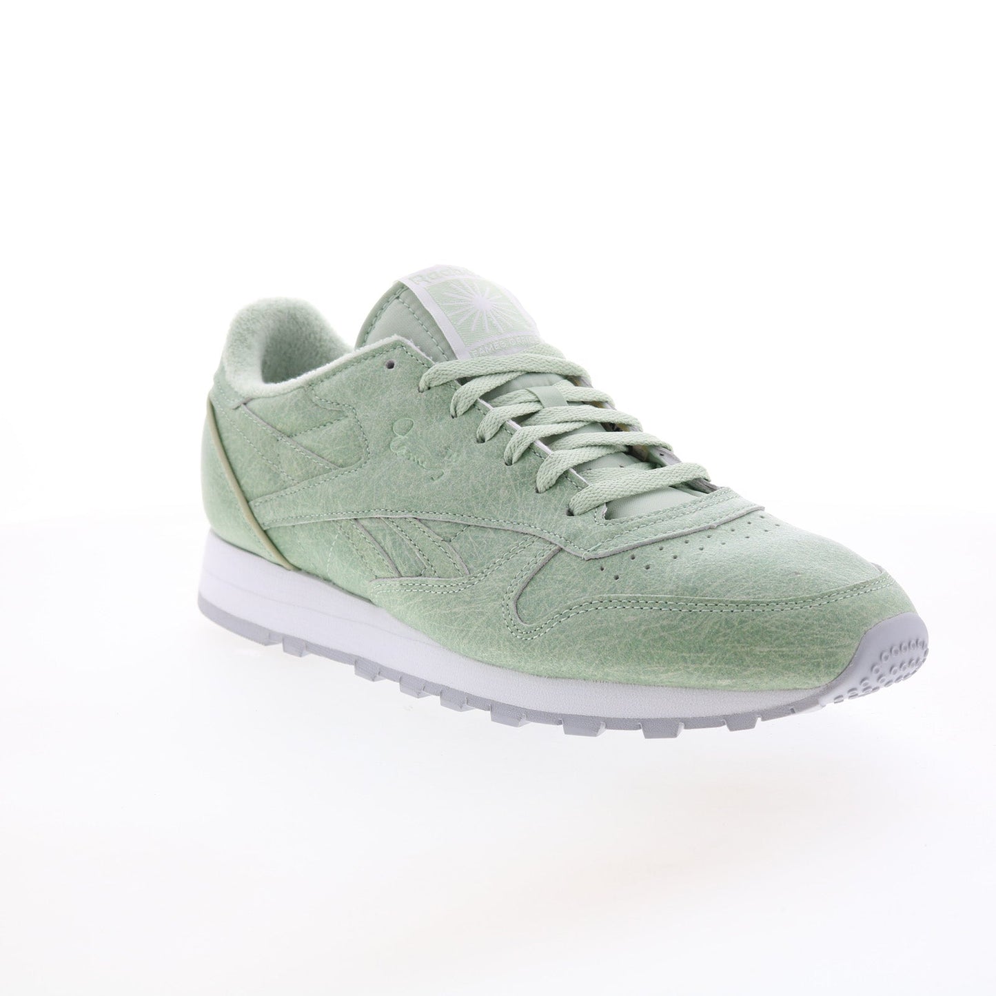 Reebok Eames Classic Leather Mens Green Leather Lifestyle Sneakers Shoes