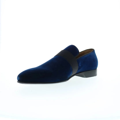 Pastori by Di Bianco Galba Mens Blue Suede Loafers & Slip Ons Casual Shoes
