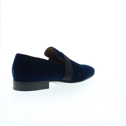 Pastori by Di Bianco Galba Mens Blue Suede Loafers & Slip Ons Casual Shoes