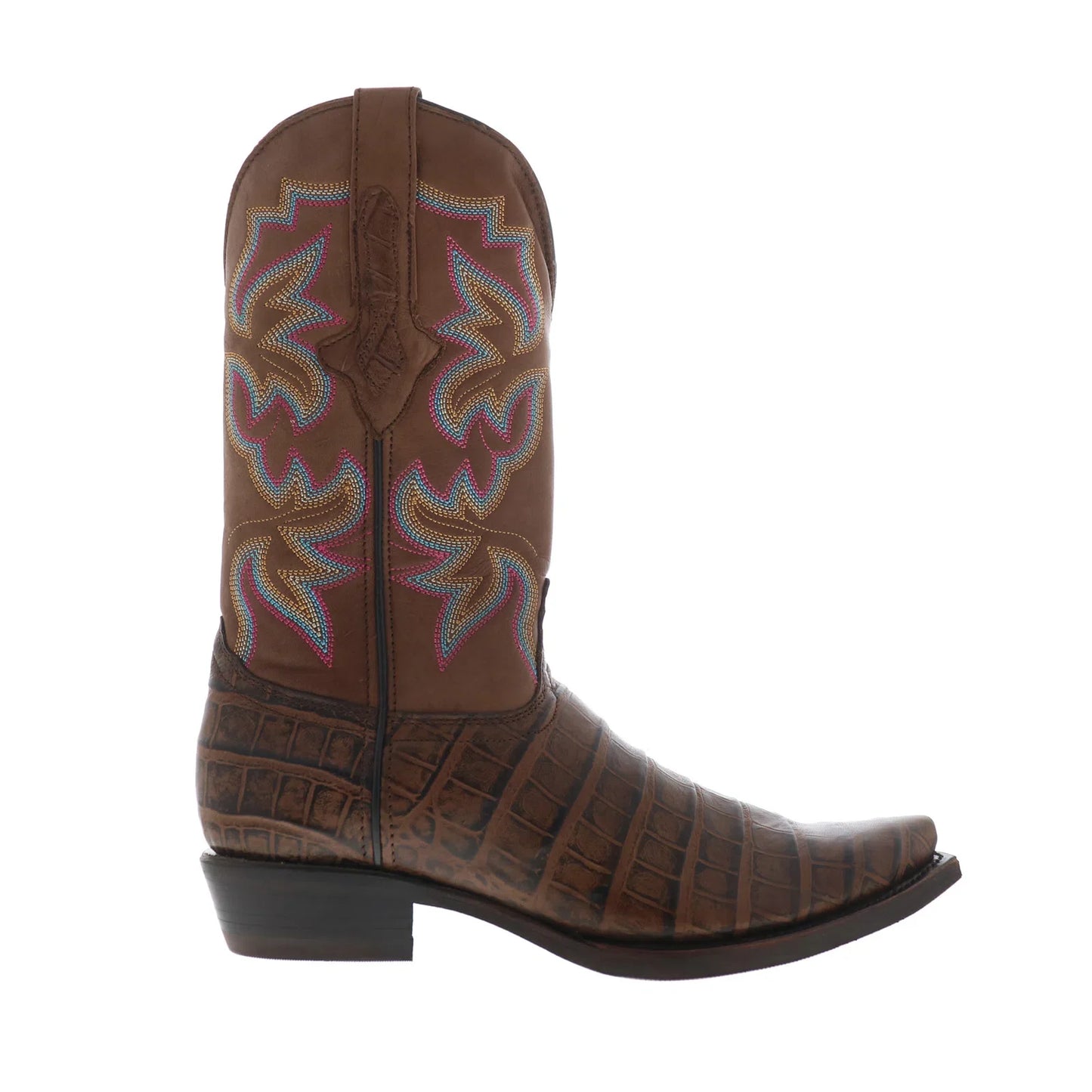 Dingo Gator Print Leather DI-128 Mens Brown Extra Wide Cowboy Western Boots