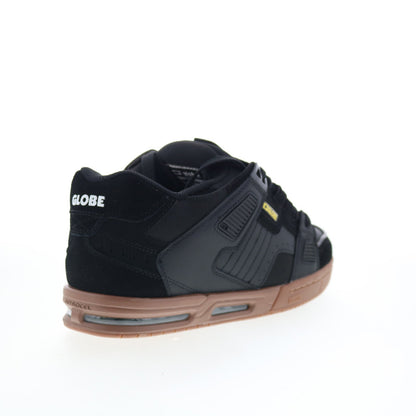 Globe Sabre GBSABR Mens Black Leather Lace Up Skate Inspired Sneakers Shoes