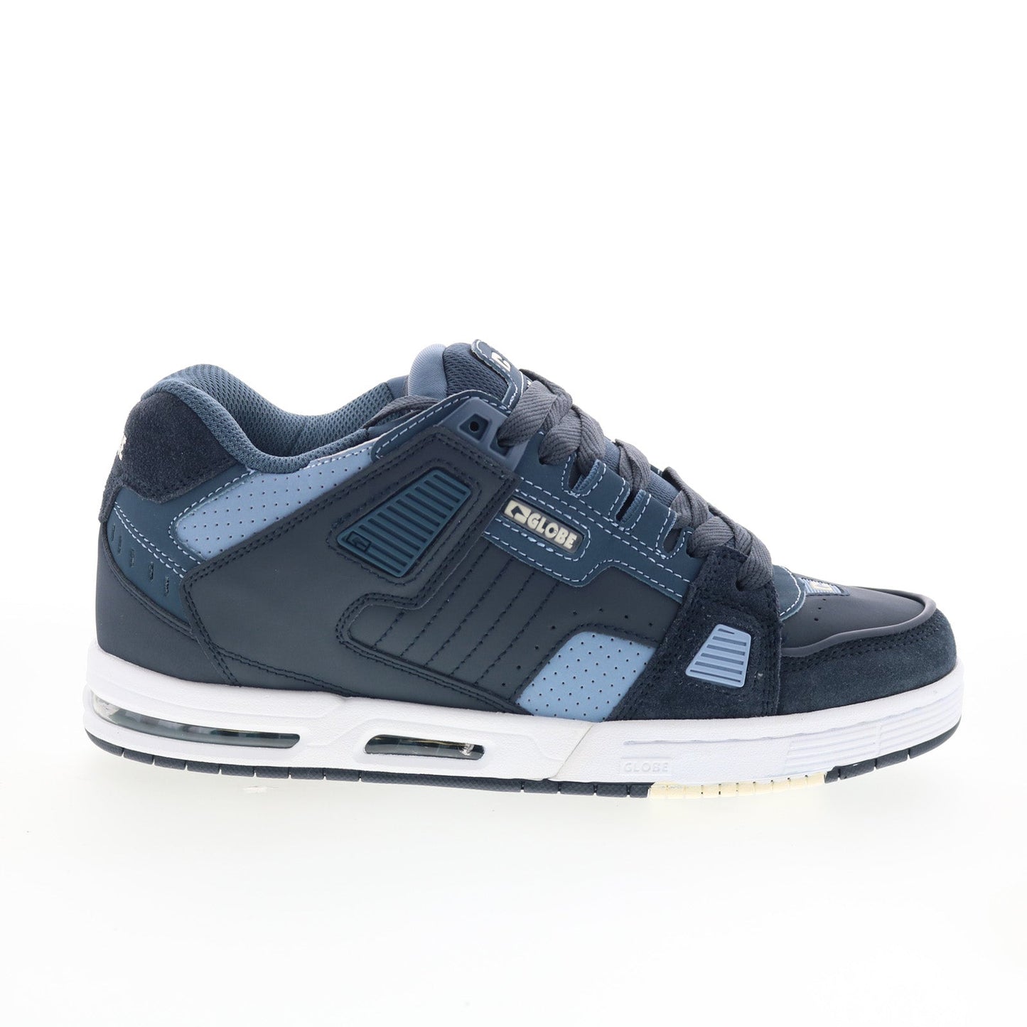 Globe Sabre GBSABR Mens Blue Leather Lace Up Skate Inspired Sneakers Shoes