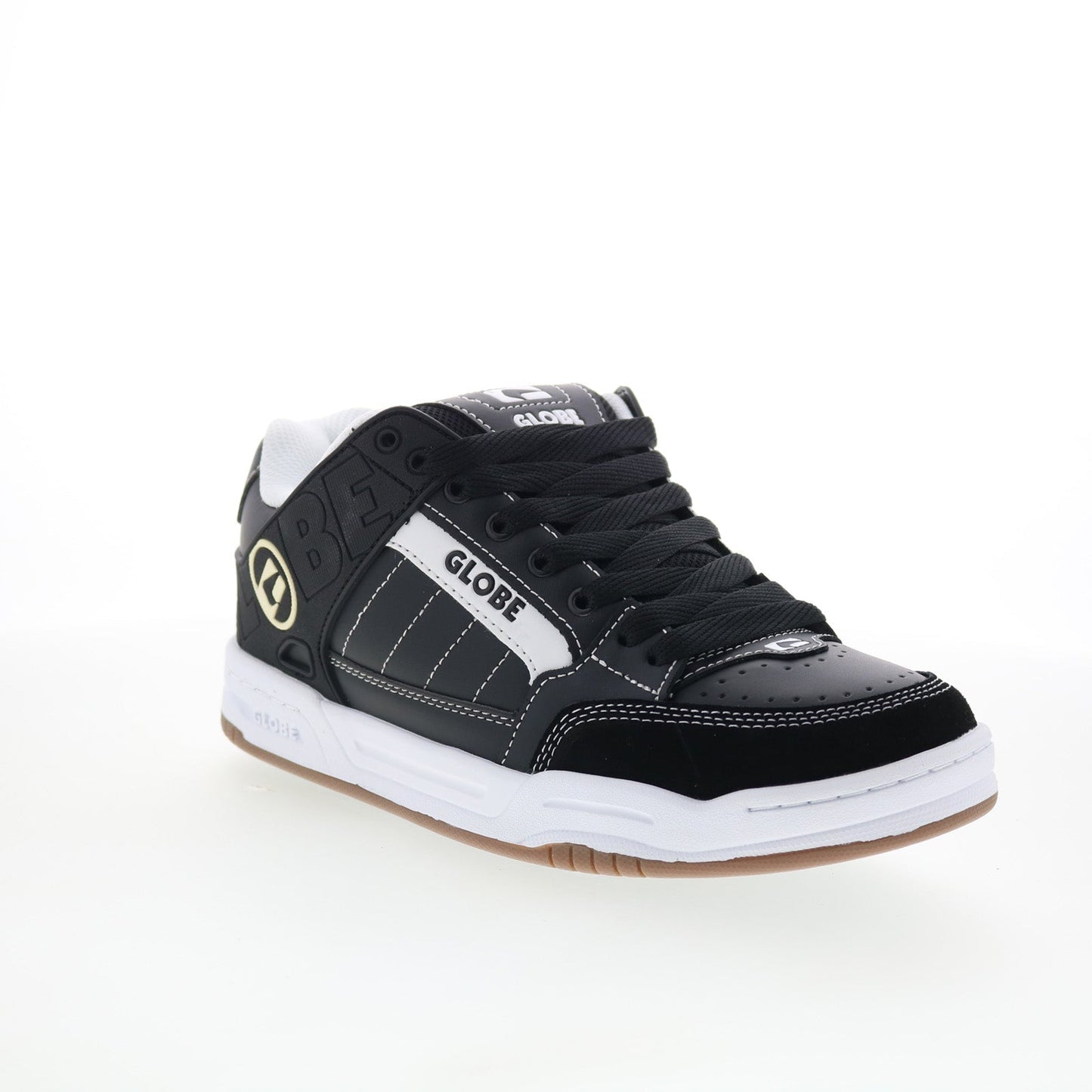 Globe Tilt GBTILT Mens Black Leather Lace Up Skate Inspired Sneakers Shoes