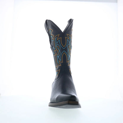 Dingo Gold Rush DI-152 Mens Black Leather Slip On Cowboy Western Boots