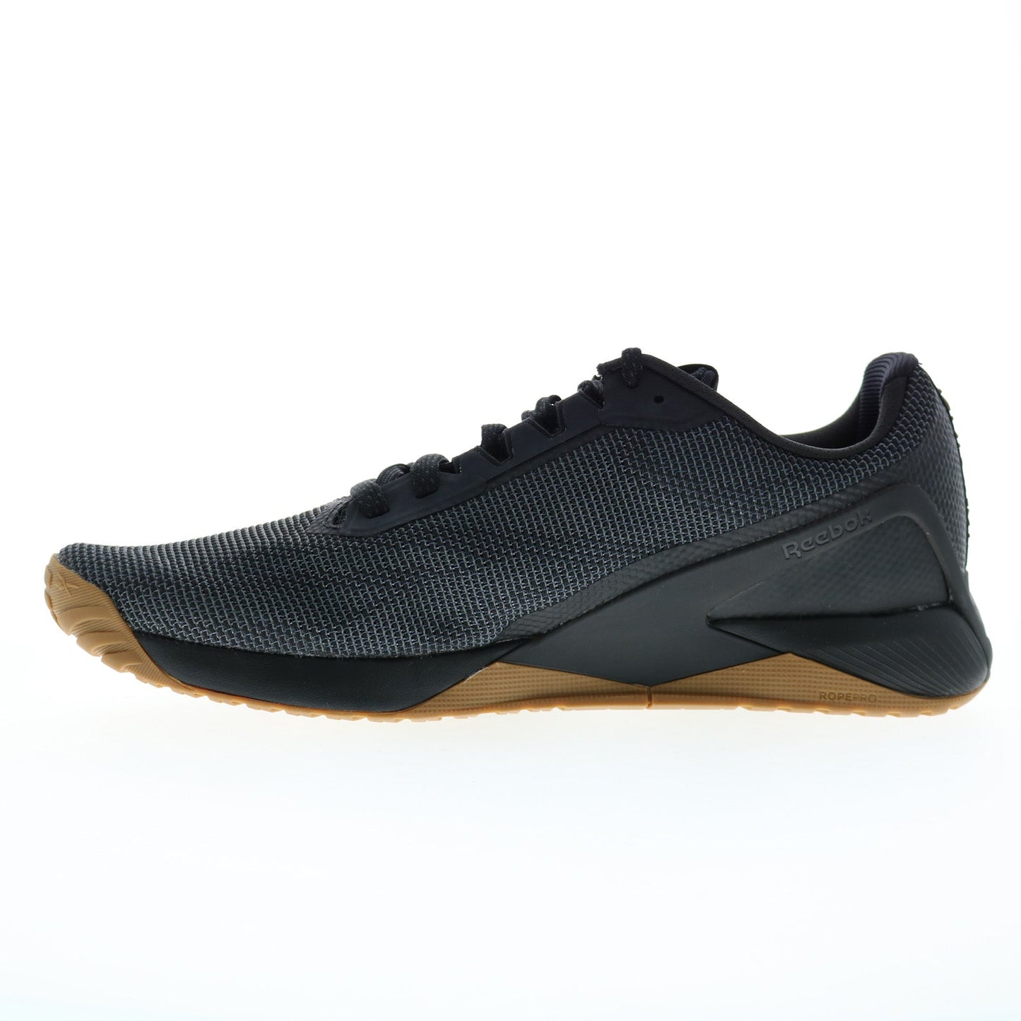 Reebok Nano X1 Grit Mens Black Canvas Lace Up Athletic Cross Training Shoes