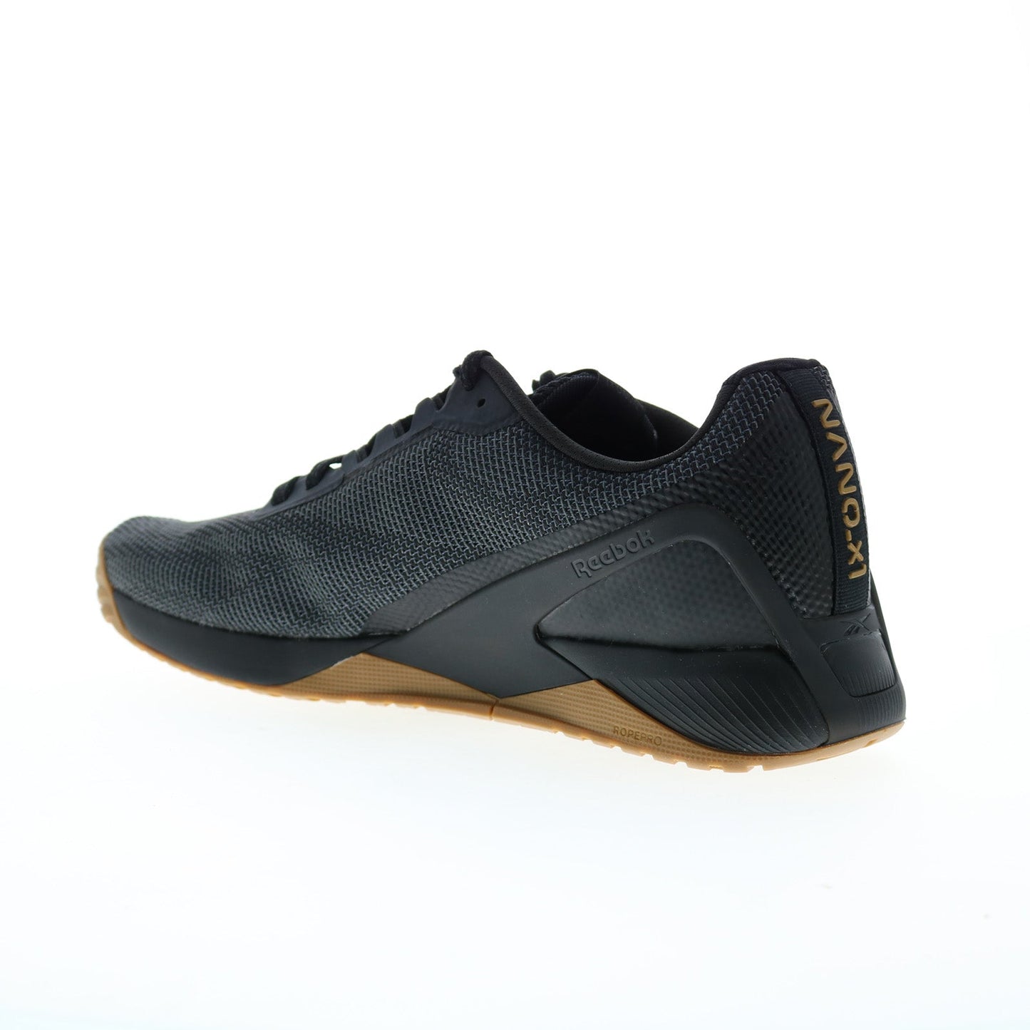 Reebok Nano X1 Grit Mens Black Canvas Lace Up Athletic Cross Training Shoes