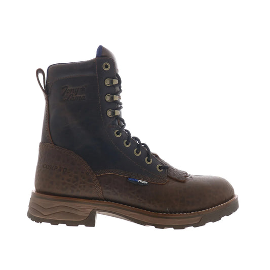 Tony Lama High Plains WP Composite Toe Mens Brown Wide Cowboy Western Boots