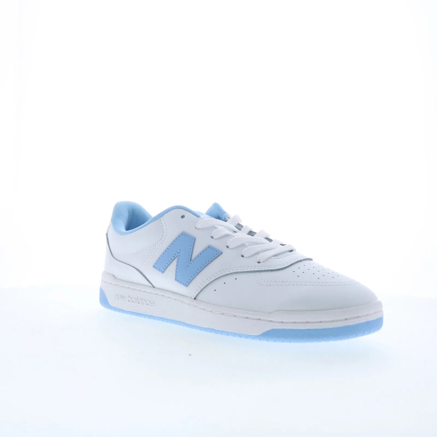 New Balance BB80 BB80BLU Mens White Leather Lifestyle Sneakers Shoes