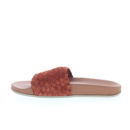 Aquatalia Samuele Waterproof M083605 Mens Brown Suede Sandals Slides Shoes