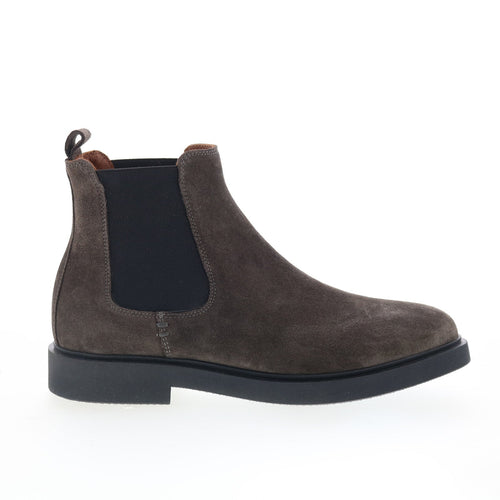 Aquatalia Pietro Waterproof M102829 Mens Gray Suede Slip On Chelsea Boots