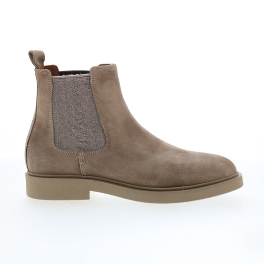 Aquatalia Pietro Waterproof M102854 Mens Gray Suede Slip On Chelsea Boots