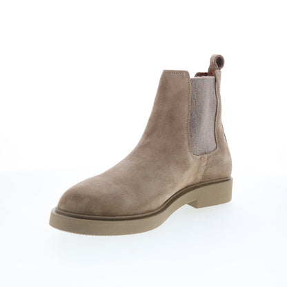 Aquatalia Pietro Waterproof M102854 Mens Gray Suede Slip On Chelsea Boots