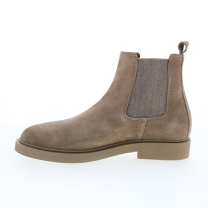 Aquatalia Pietro Waterproof M102854 Mens Gray Suede Slip On Chelsea Boots