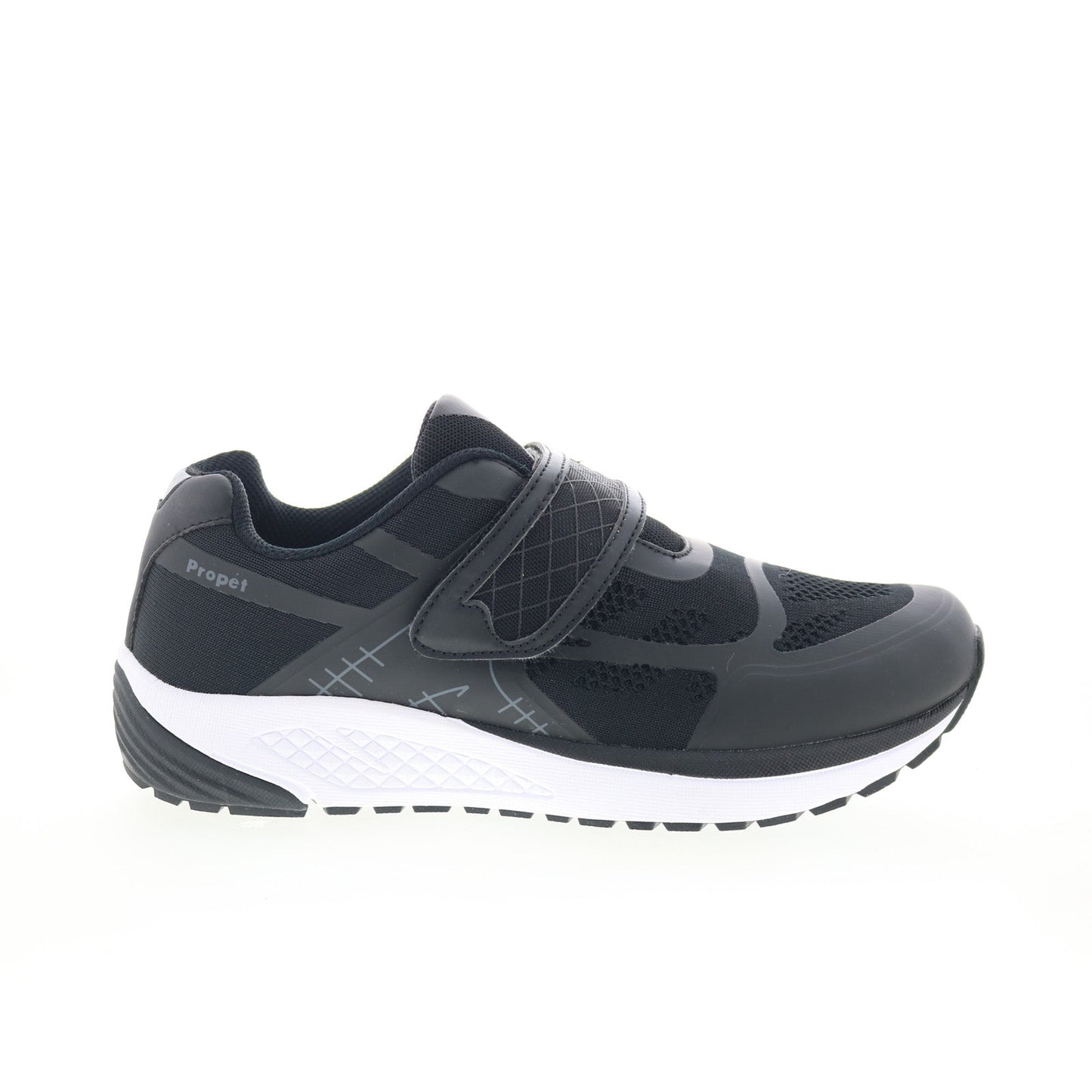 Propet One Strap MAA023MBGR Mens Black Synthetic Lifestyle Sneakers Shoes