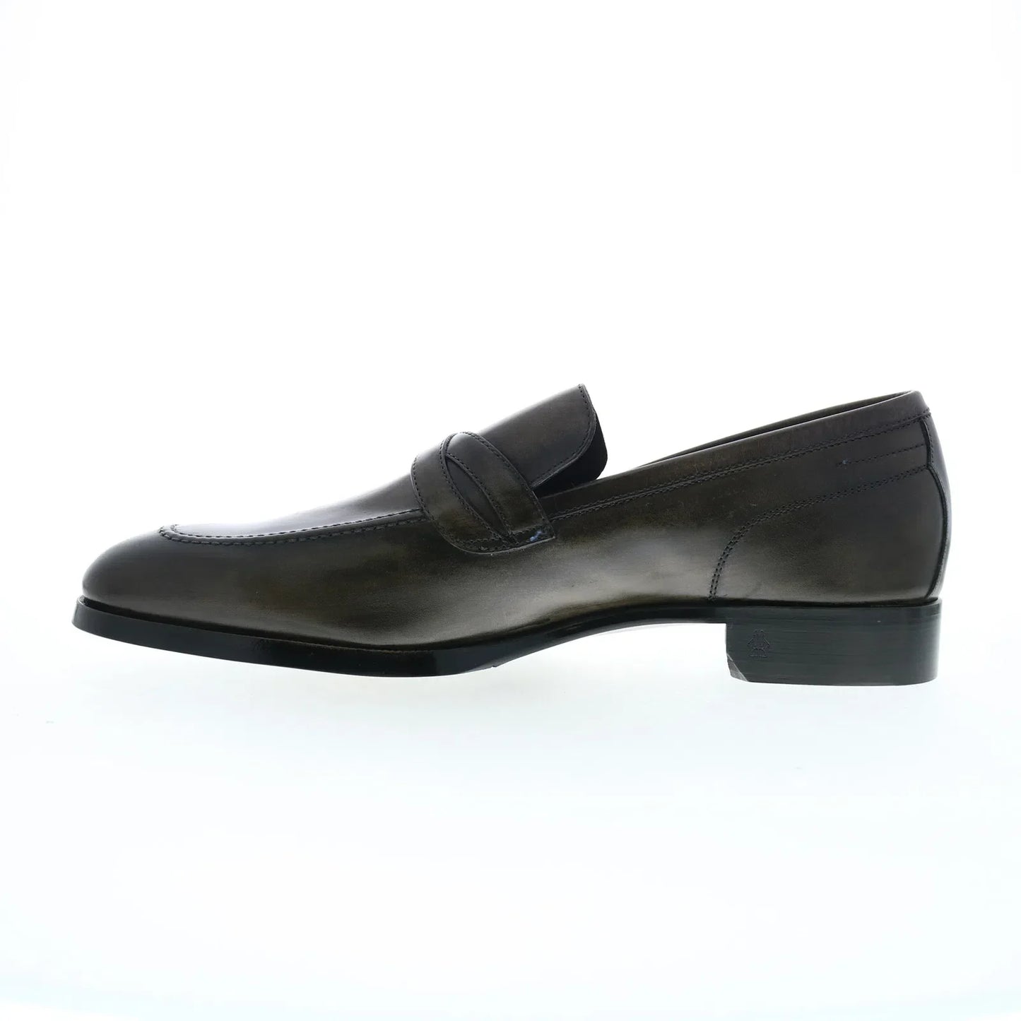 Di Bianco Manzoni Sella Mens Gray Leather Loafers & Slip Ons Penny Shoes