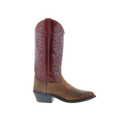 Jama Old West OW2016 Mens Brown Wide Leather Cowboy Western Boots
