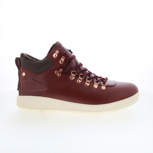 Pajar Pacer 79751 Mens Red Leather Lace Up Lifestyle Sneakers Shoes