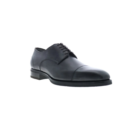 Di Bianco SBP896 Mens Black Leather Lace Up Oxfords & Lace Ups Cap Toe Shoes