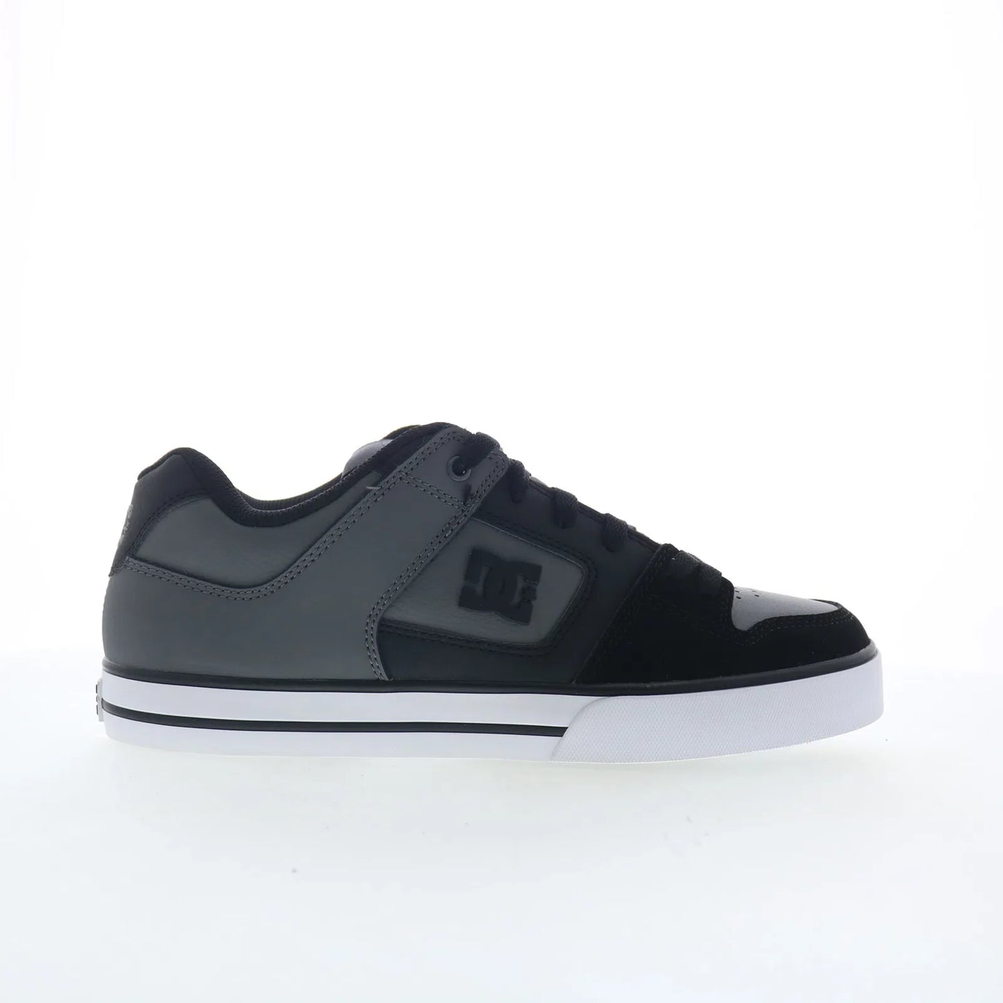 DC Pure 300660-XKSS Mens Gray Leather Lace Up Skate Inspired Sneakers Shoes