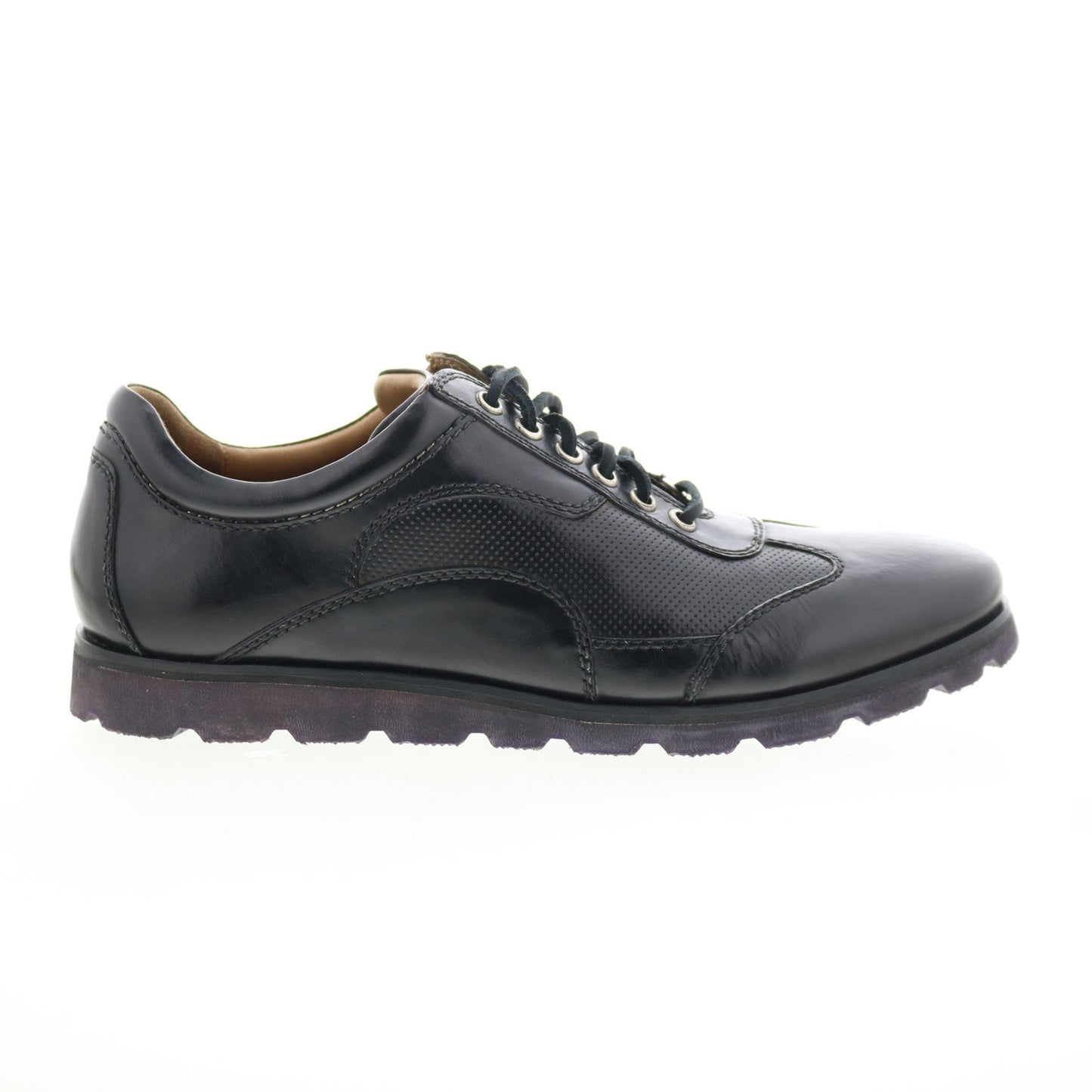 Robert Zur Rally Poggio Mens Black Leather Lace Up Lifestyle Sneakers Shoes
